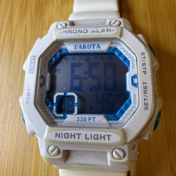 Dakota Large Digital Multifunction Sport Watch White/Baby Blue, 40mm - Picture 3 of 5